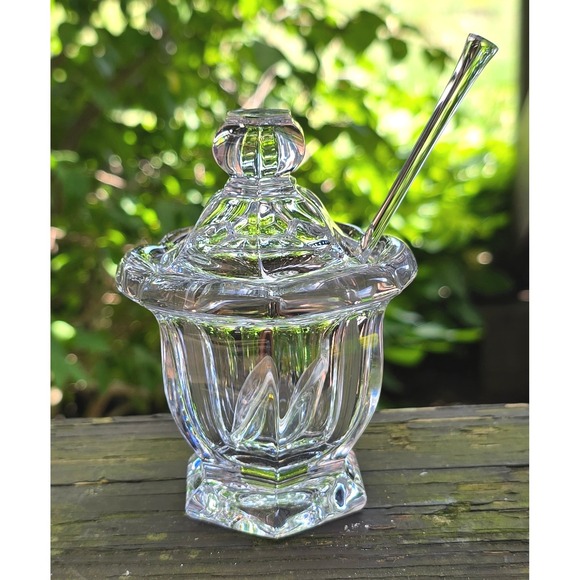 Lalique Other - Vintage Baccarat Crystal Missouri Mustard Condiment Jar with Lid & Spoon